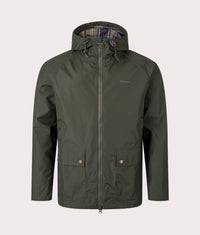 Hooded Domus Waterproof Jacket: SG71 Sage/Tartan 