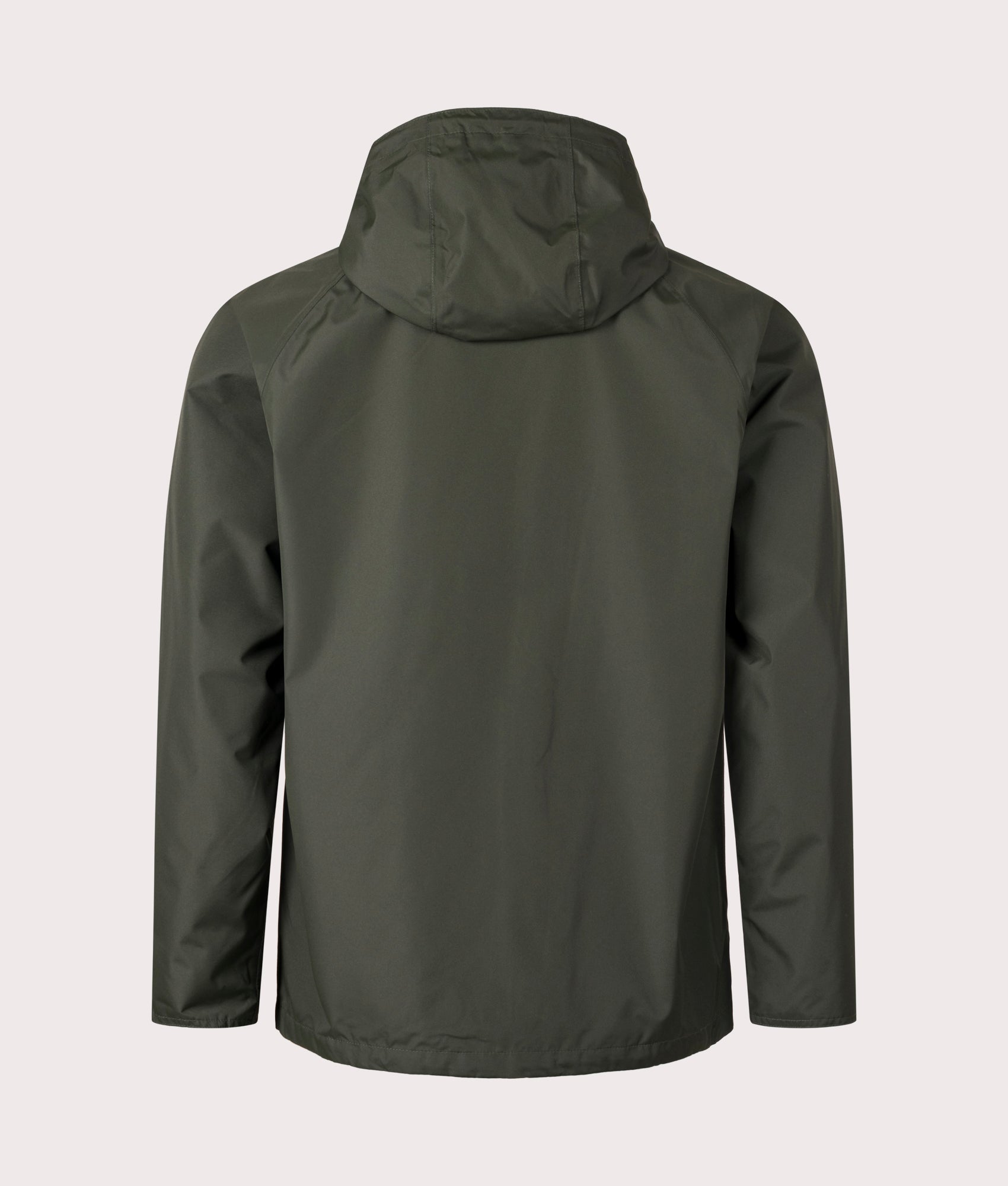 Barbour Hooded Domus Waterproof Jacket for Men in Sage and Tartan at EQVVS Back Shot