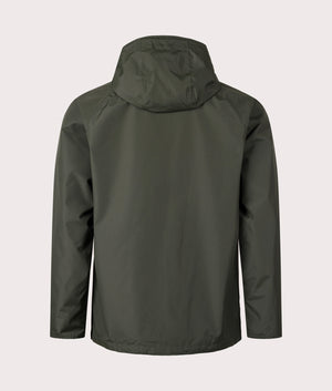 Barbour Hooded Domus Waterproof Jacket for Men in Sage and Tartan at EQVVS Back Shot