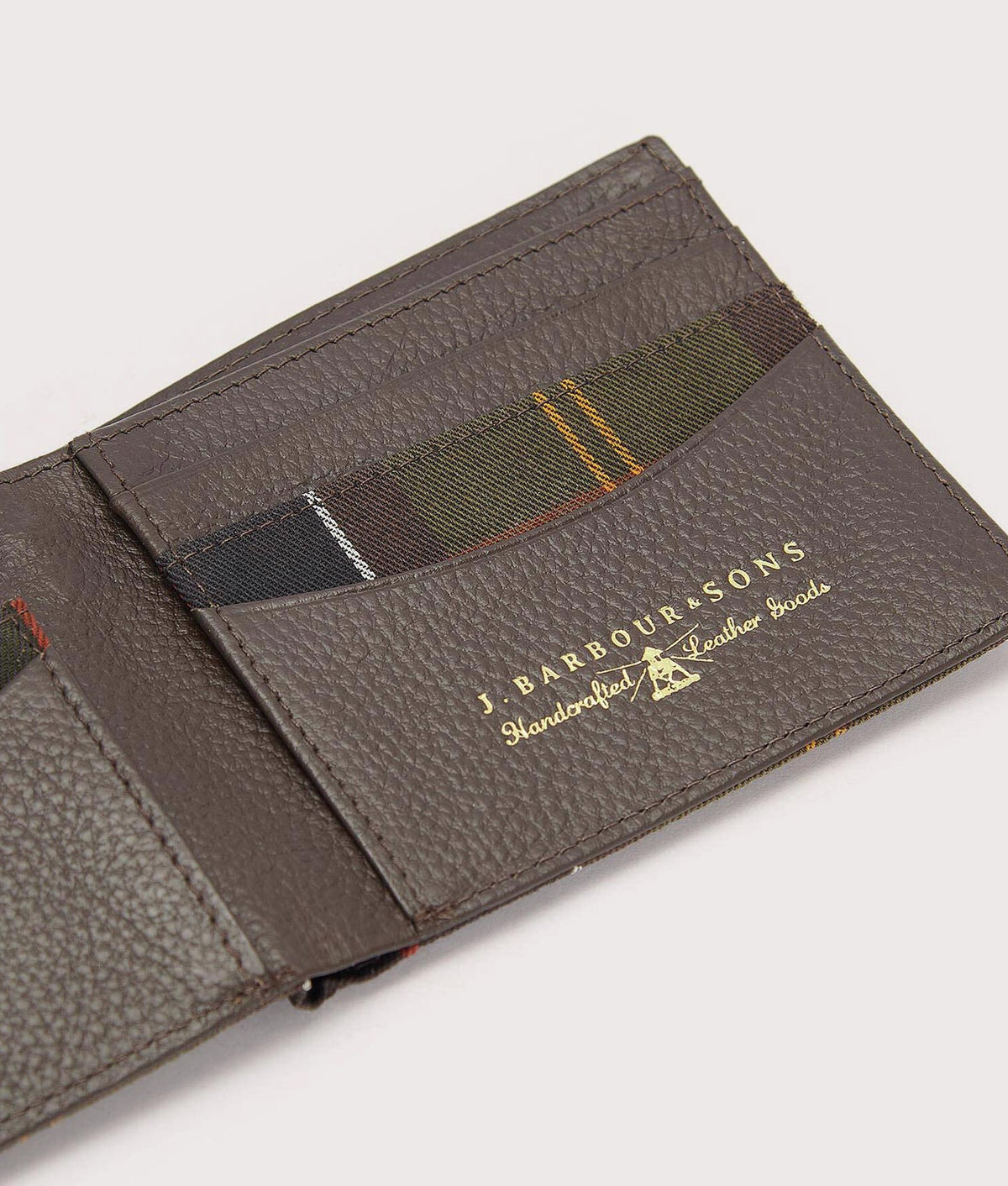 Barbour Lifestyle  Tartan Wallet in Classic Tartan at EQVVS Menswear. Inside detail shot.
