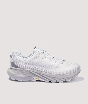 Agility Peak 5 Trainers in Cloud by Merrell. EQVVS side angle shot