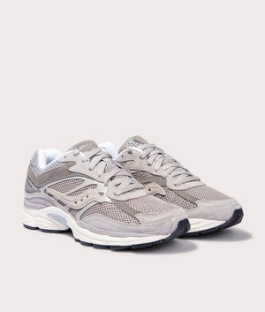 Saucony ProGrid Omni 9 Sneakers in Grey Angle Shot at EQVVS
