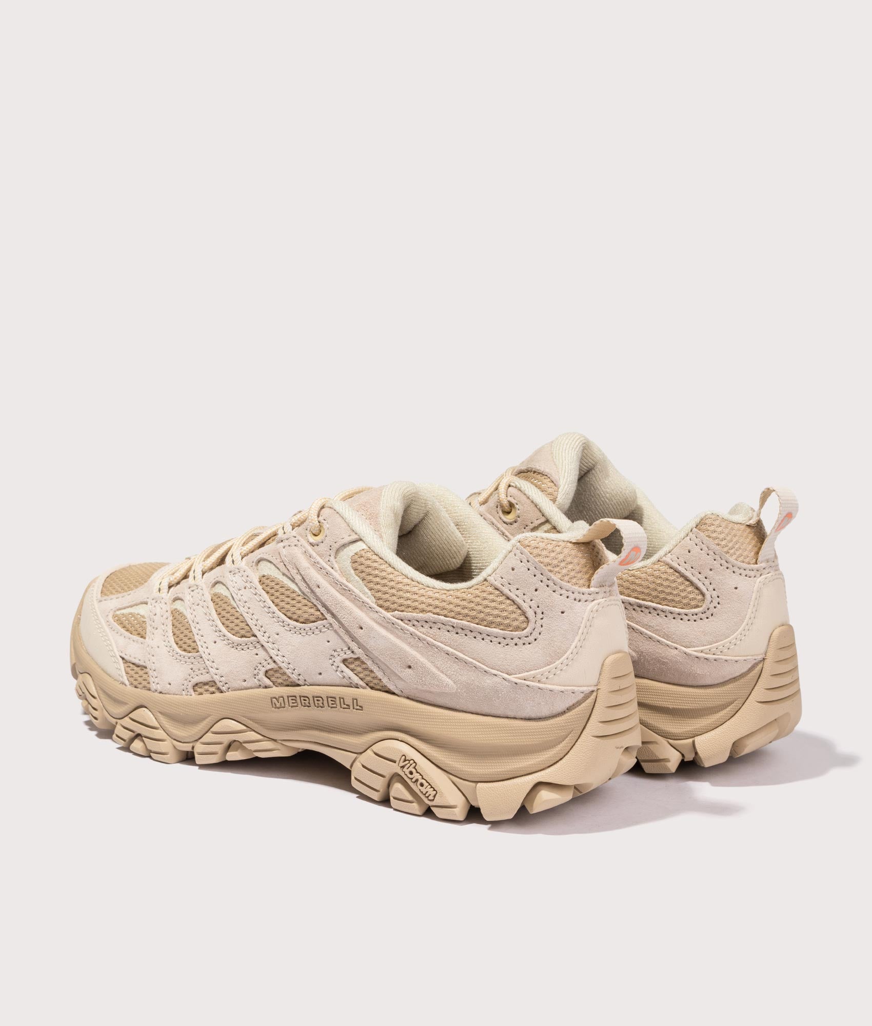 Merrell Moab 3 Trainers in Latte Brown and Paloma. EQVVS Back Shot.