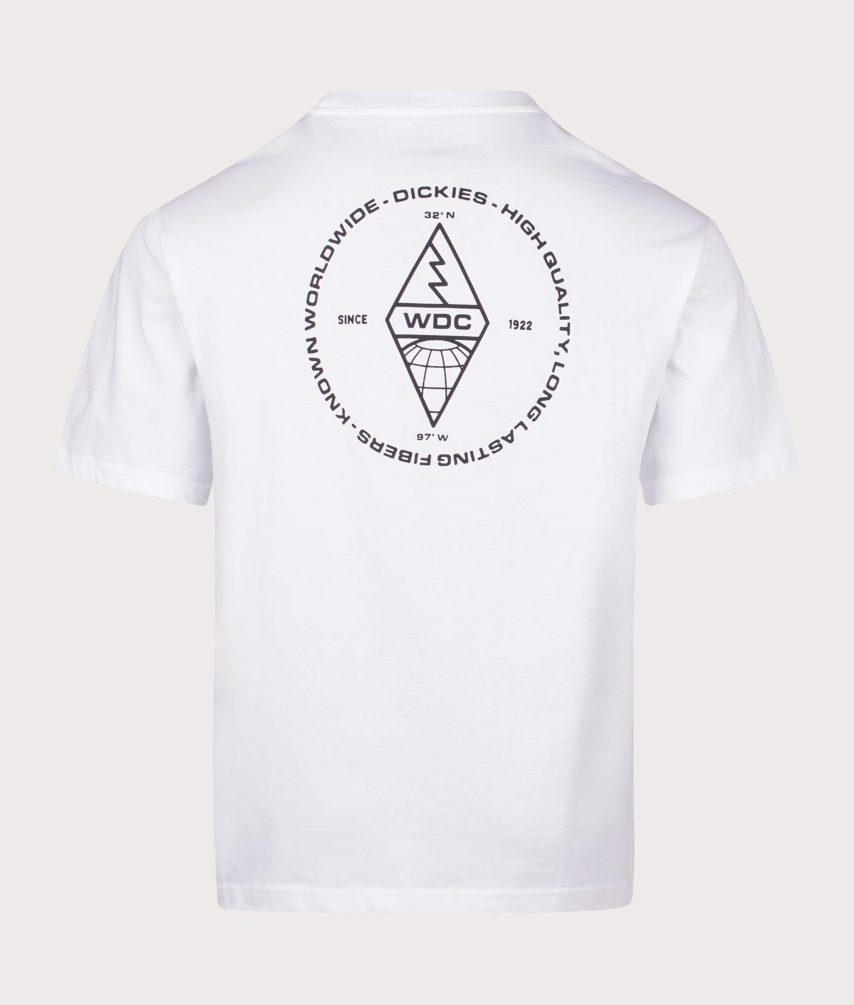 Dickies Industrial T-Shirt in White with Back Print, 100% Cotton. EQVVS Back Shot