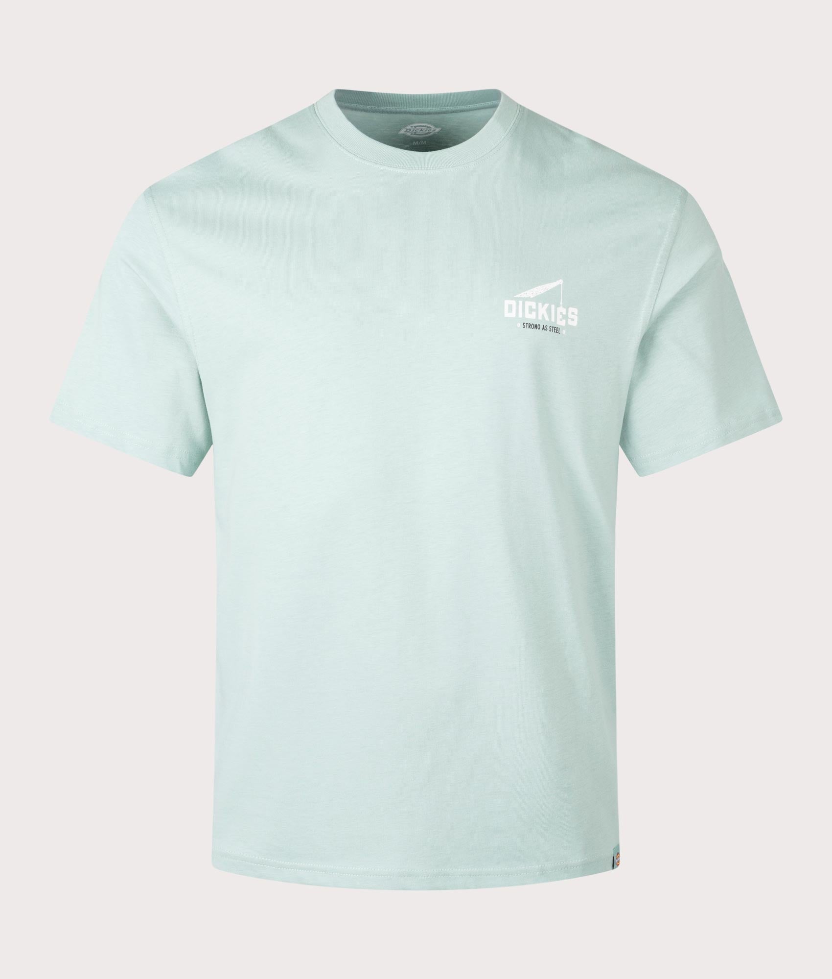 Industrial Zone T-Shirt by Dickies in Blue Surf. Shot at EQVVS.  Front image.