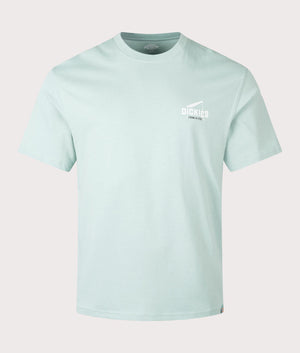 Industrial Zone T-Shirt by Dickies in Blue Surf. Shot at EQVVS.  Front image.