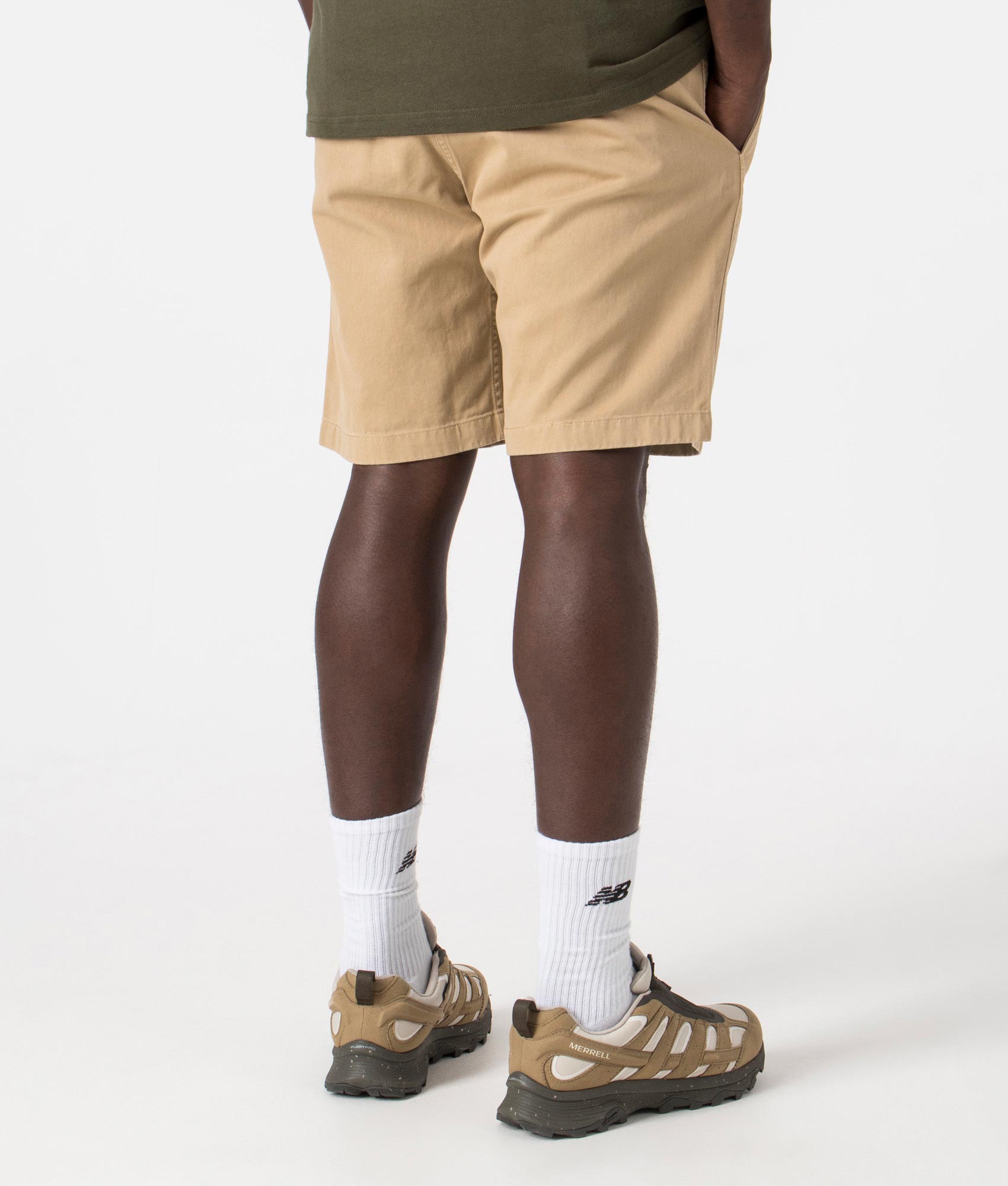 Gramicci G Shorts in Khaki shot at EQVVS. Reverse shot.