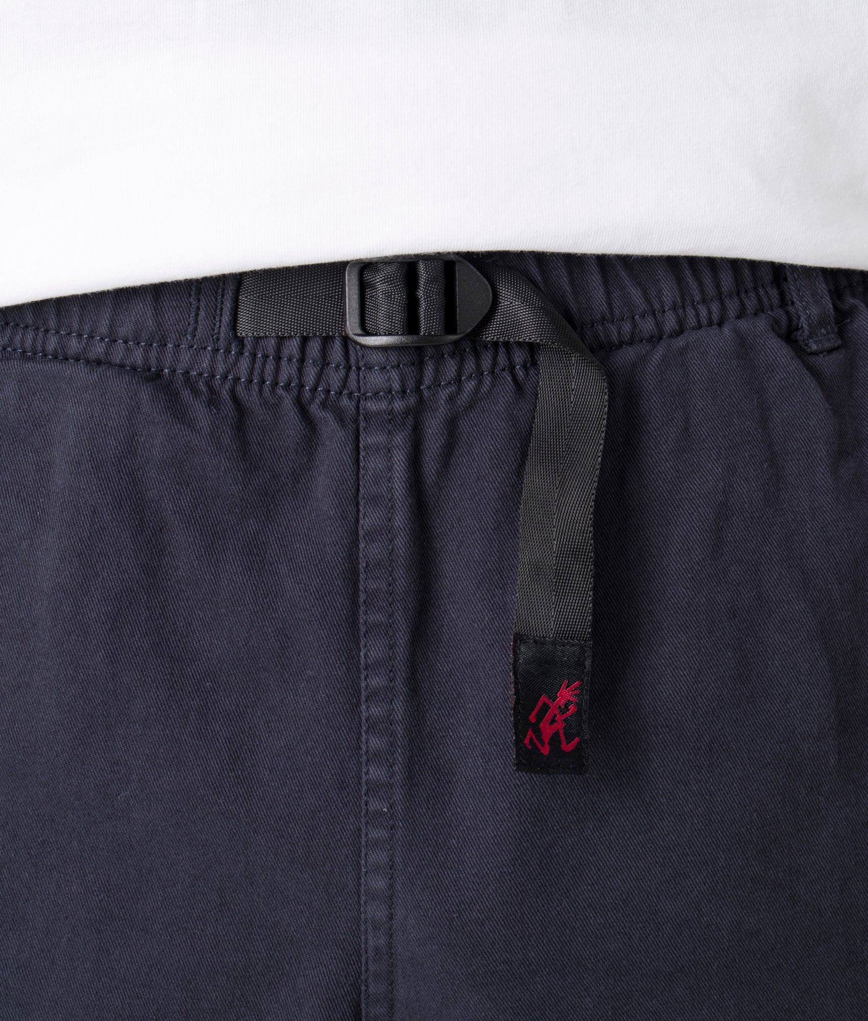 Gramicci G Short in Navy at EQVVS. Belt detail.
