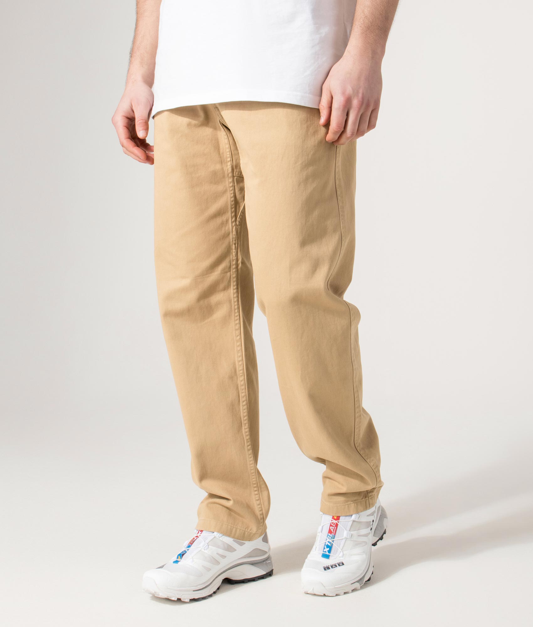 Gramicci Relaxed Fit Gramicci G Pants in Chino at EQVVS Menswear. Angled model front shot.