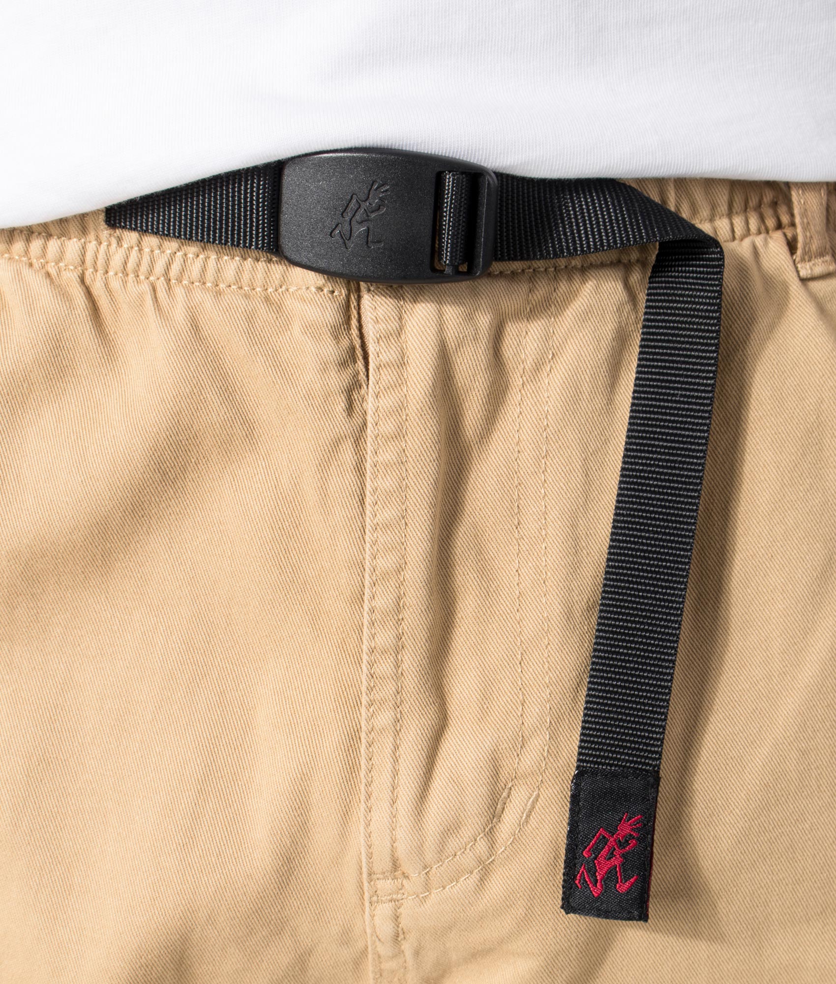 Gramicci Relaxed Fit Gramicci G Pants in Chino at EQVVS Menswear. Belt detail shot.