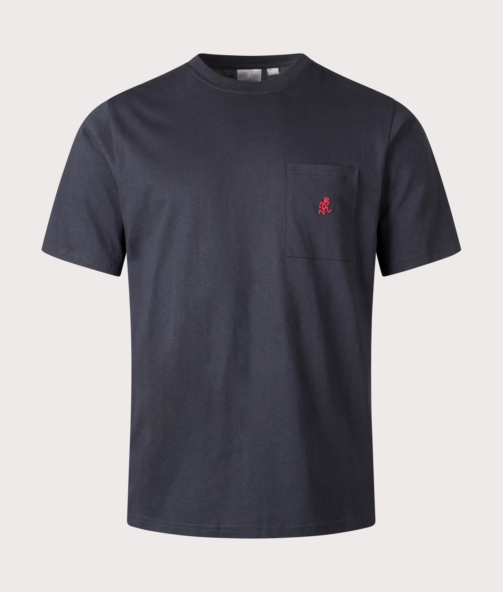 Gramicci One Point tee in vintage black at EQVVS Menswear. Front shot.