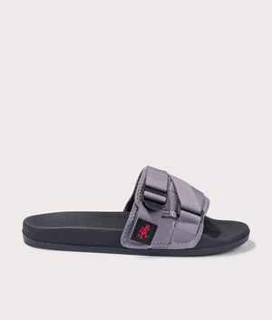 Gramicci Slide Sandals in Grey. Side angle sot at EQVVS.