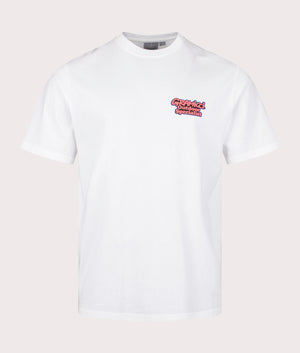 Gramicci Outdoor Specialist T-Shirt in White. Front angle shot at EQVVS.