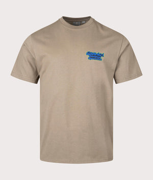Gramicci Outdoor Specialist T-Shirt in Cayote. Front angle shot at EQVVS.