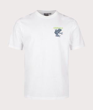 Gramicci Sticky Frog T-Shirt in White. Back angle shot at EQVVS.