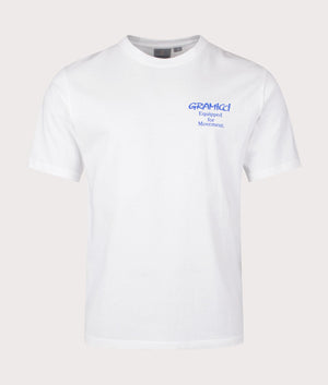 Gramicci Equipped T-Shirt in White. Front angle shot at EQVVS.