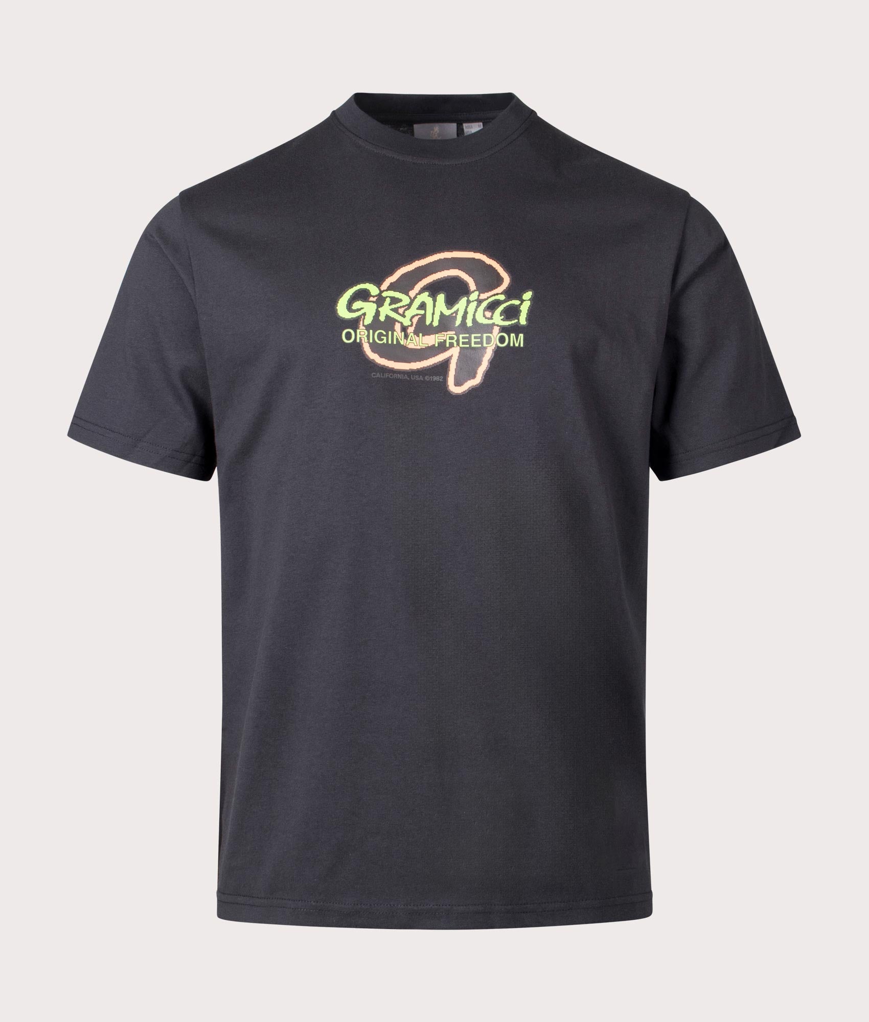 Pixel G T-Shirt in Vintage Black by Gramicci. EQVVS Front Angle Shot.