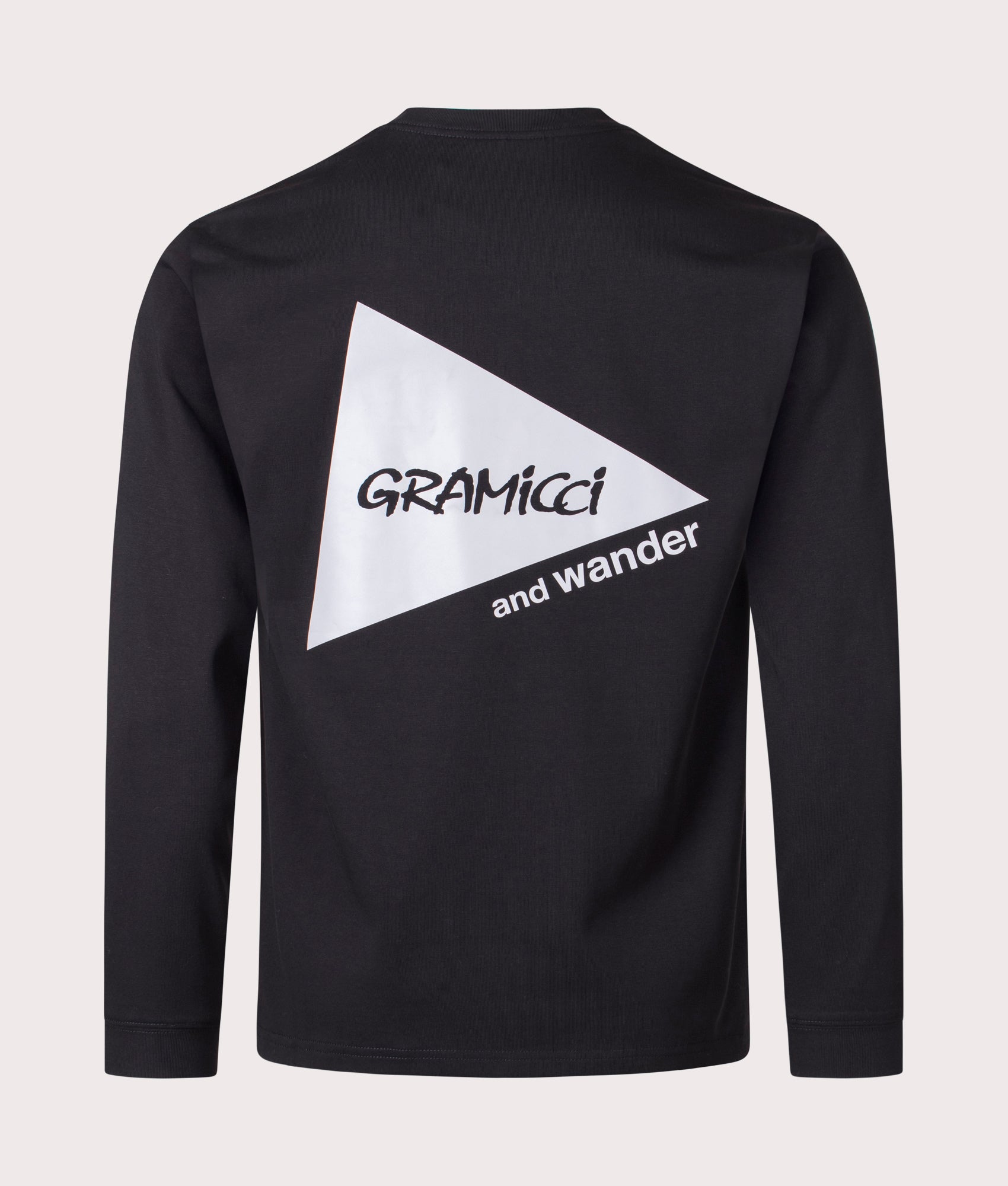 Black Gramicci x and wander Long Sleeve T-Shirt. Reverse shot. Shot at EQVVS. 