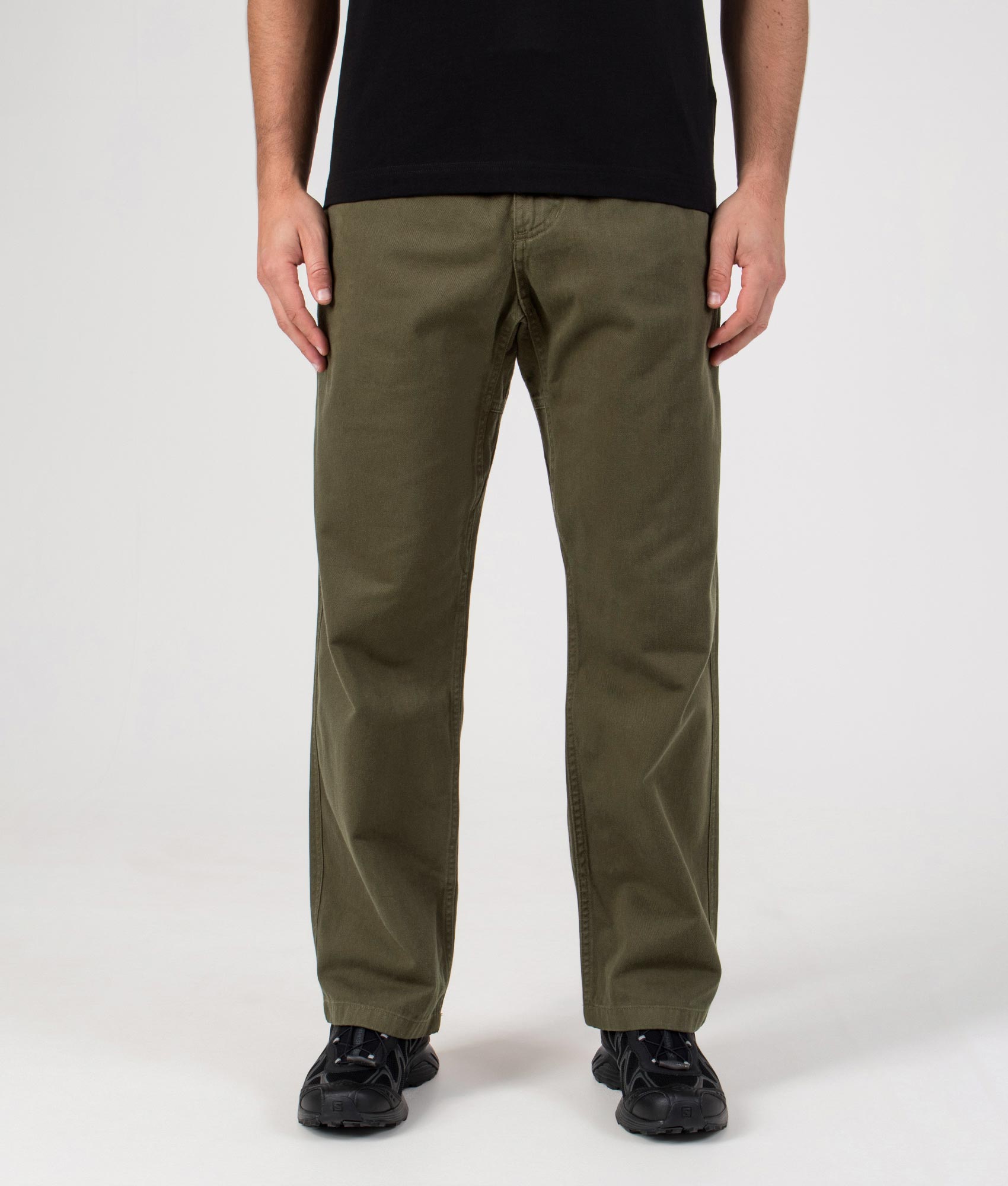 Straight Fit Gramicci Pants in Pine | 100% Cotton | Gramicci | EQVVS | Front model shot 