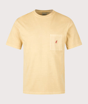 One Point Pigment Dyed T-Shirt in Mustard Pigment | 100% Cotton | Gramicci | EQVVS | Front shot 