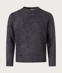 Relaxed Fit Mohair Jumper: Charcoal 