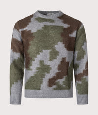 Relaxed Fit Mohair Jumper: Jungle Digi Camo 