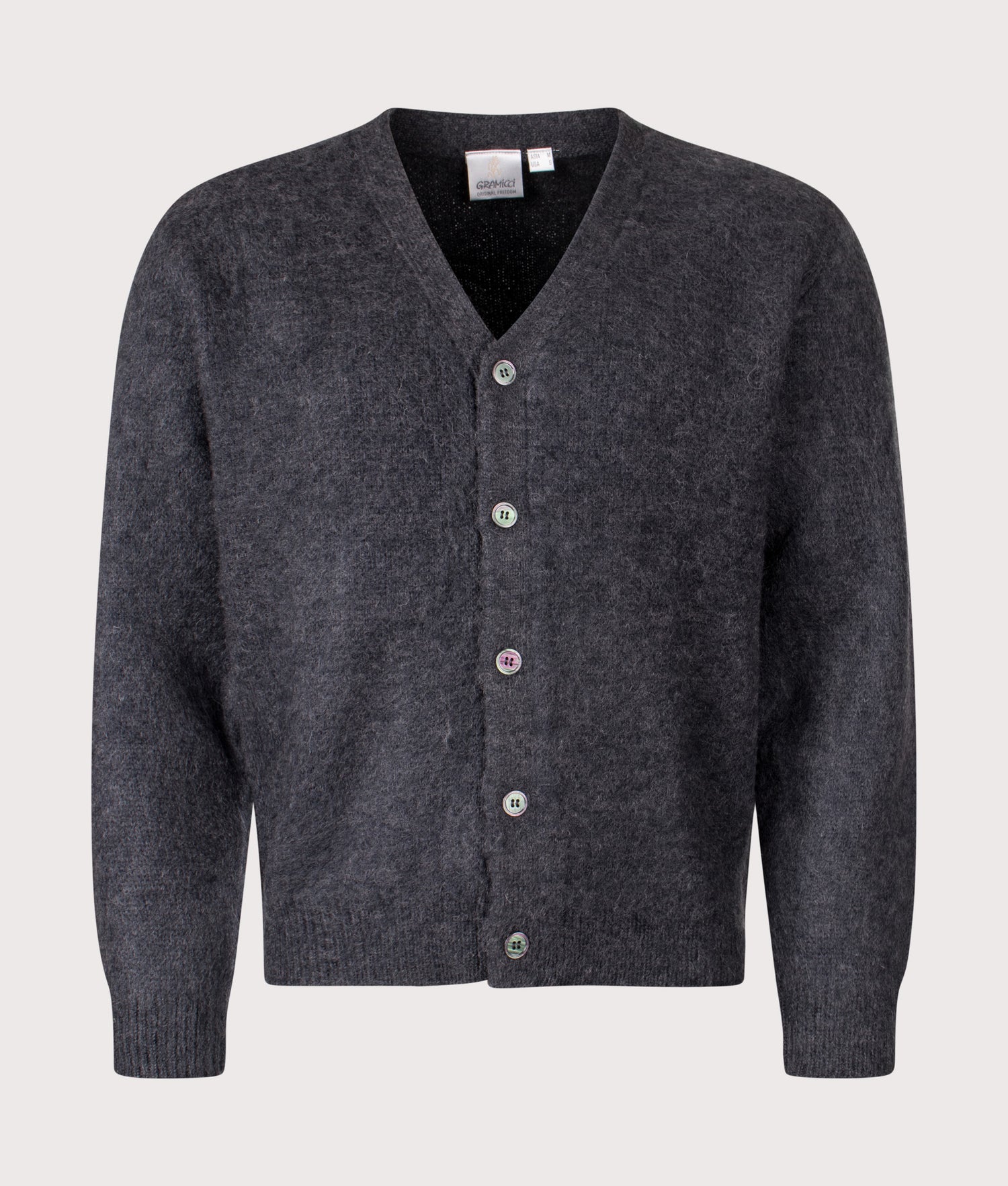 Relaxed Fit Mohair Cardigan in Charcoal | Gramicci | EQVVS