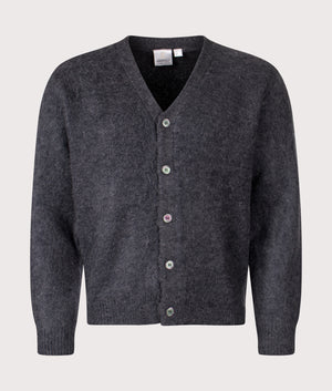 Relaxed Fit Mohair Cardigan in Charcoal | Gramicci | EQVVS | Front shot 