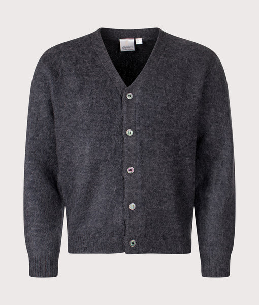 Relaxed Fit Mohair Cardigan in Charcoal | Gramicci | EQVVS