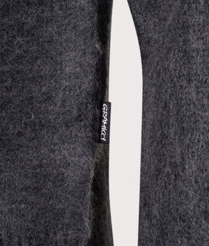 Relaxed Fit Mohair Cardigan in Charcoal | Gramicci | EQVVS | Front detail shot 
