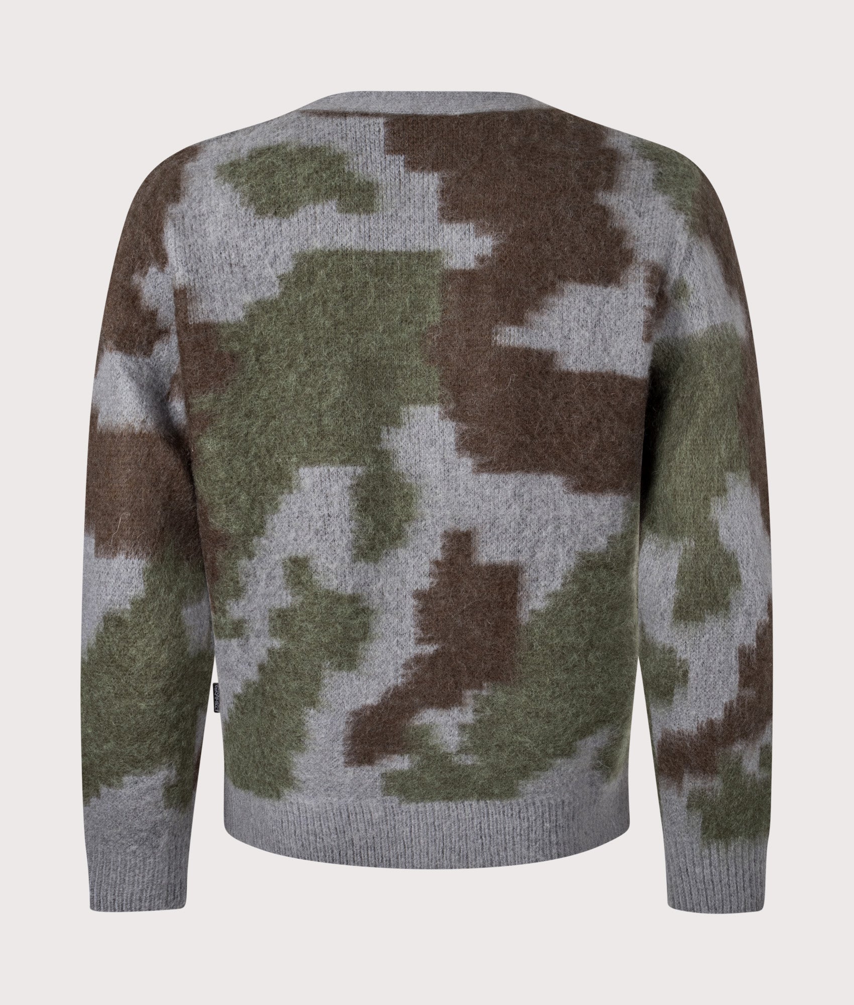 Relaxed Fit Mohair Cardigan in Jungle Digi Camo | Gramicci | EQVVS | Back shot 
