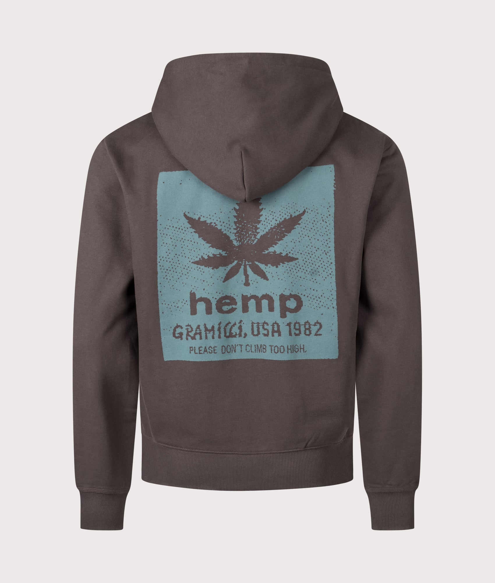 Hemp Zip Through Hoodie in Deep Brown | Gramicci | EQVVS | Back shot 
