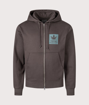 Hemp Zip Through Hoodie in Deep Brown | Gramicci | EQVVS | Front shot 
