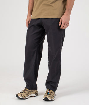 Relaxed Fit Swell Pants in Vintage Black | 100% Cotton | Gramicci | EQVVS | Front angle model shot 