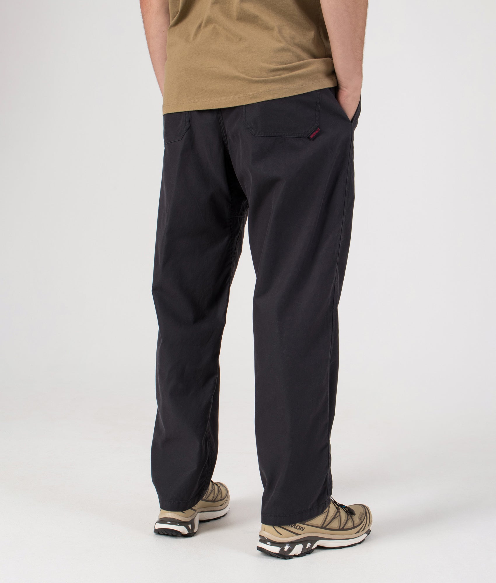 Relaxed Fit Swell Pants in Vintage Black | 100% Cotton | Gramicci | EQVVS | Back angle model shot 