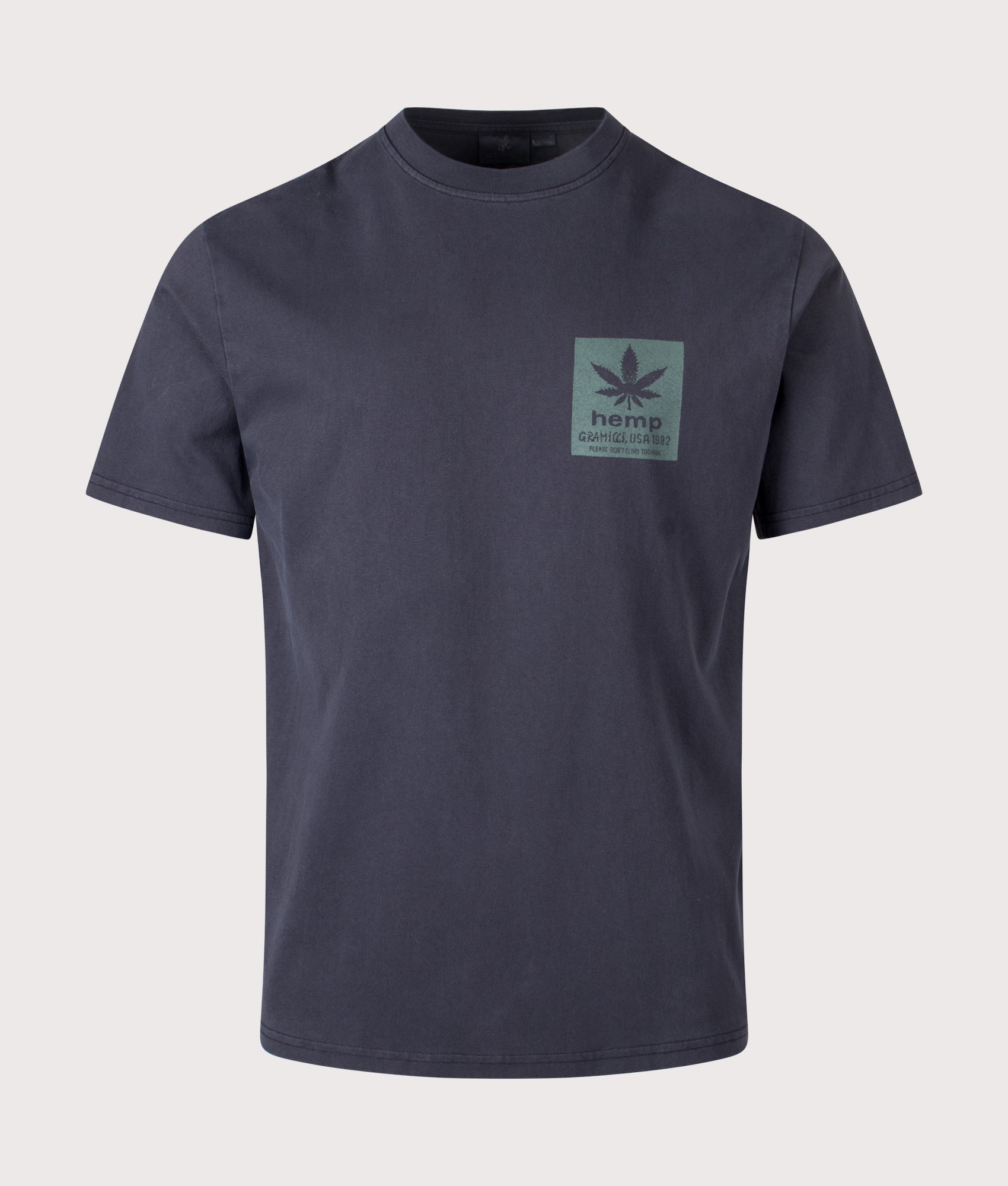 Hemp T-Shirt in Navy Pigment | 100% Eco Cotton | Gramicci | EQVVS | Front shot 