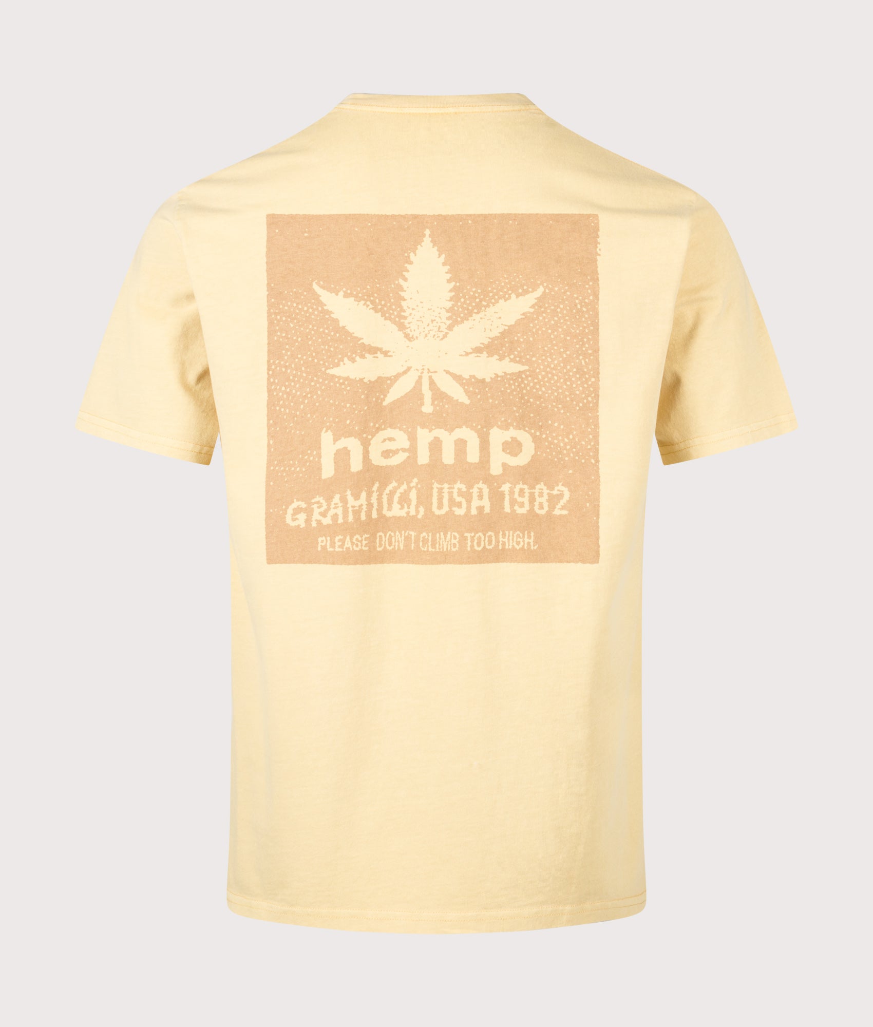 Hemp T-Shirt in Mustard Pigment | 100% Eco Cotton | Gramicci | EQVVS | Back shot 