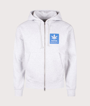 Hemp Zip Through Hoodie in Heather Ash | Gramicci | EQVVS | Front shot 