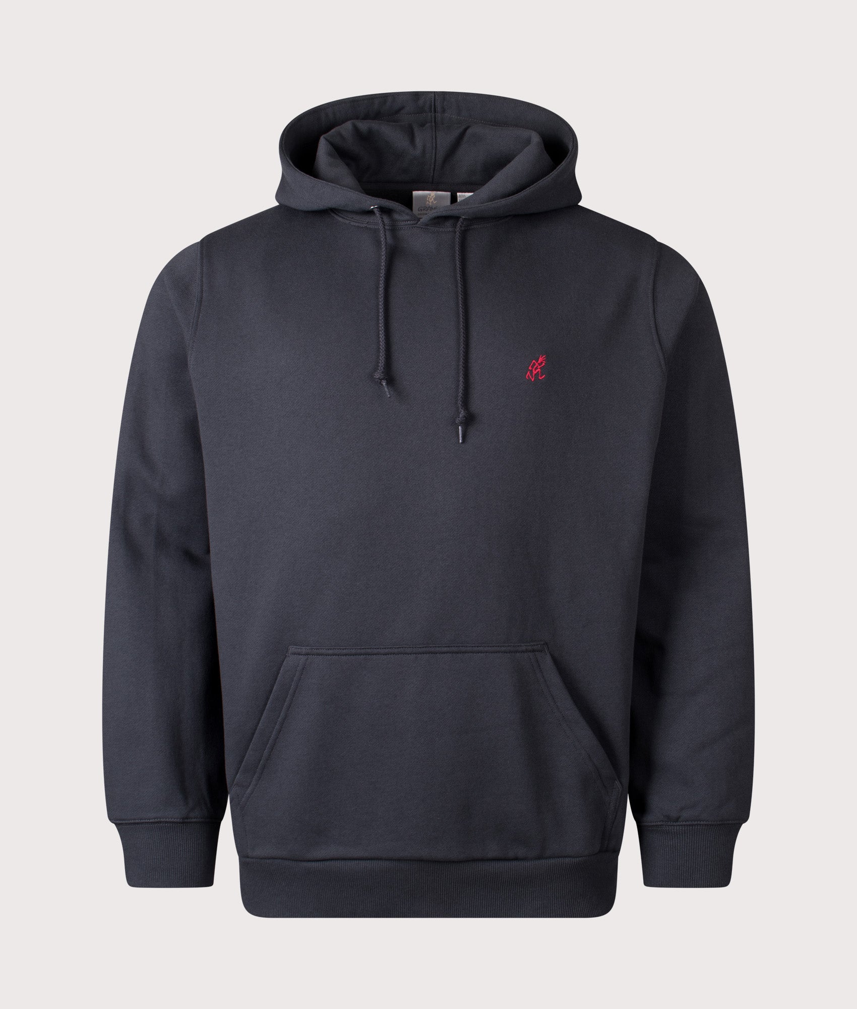 Gramicci One Point hoodie in Vintage Black at EQVVS Menswear. Front shot.