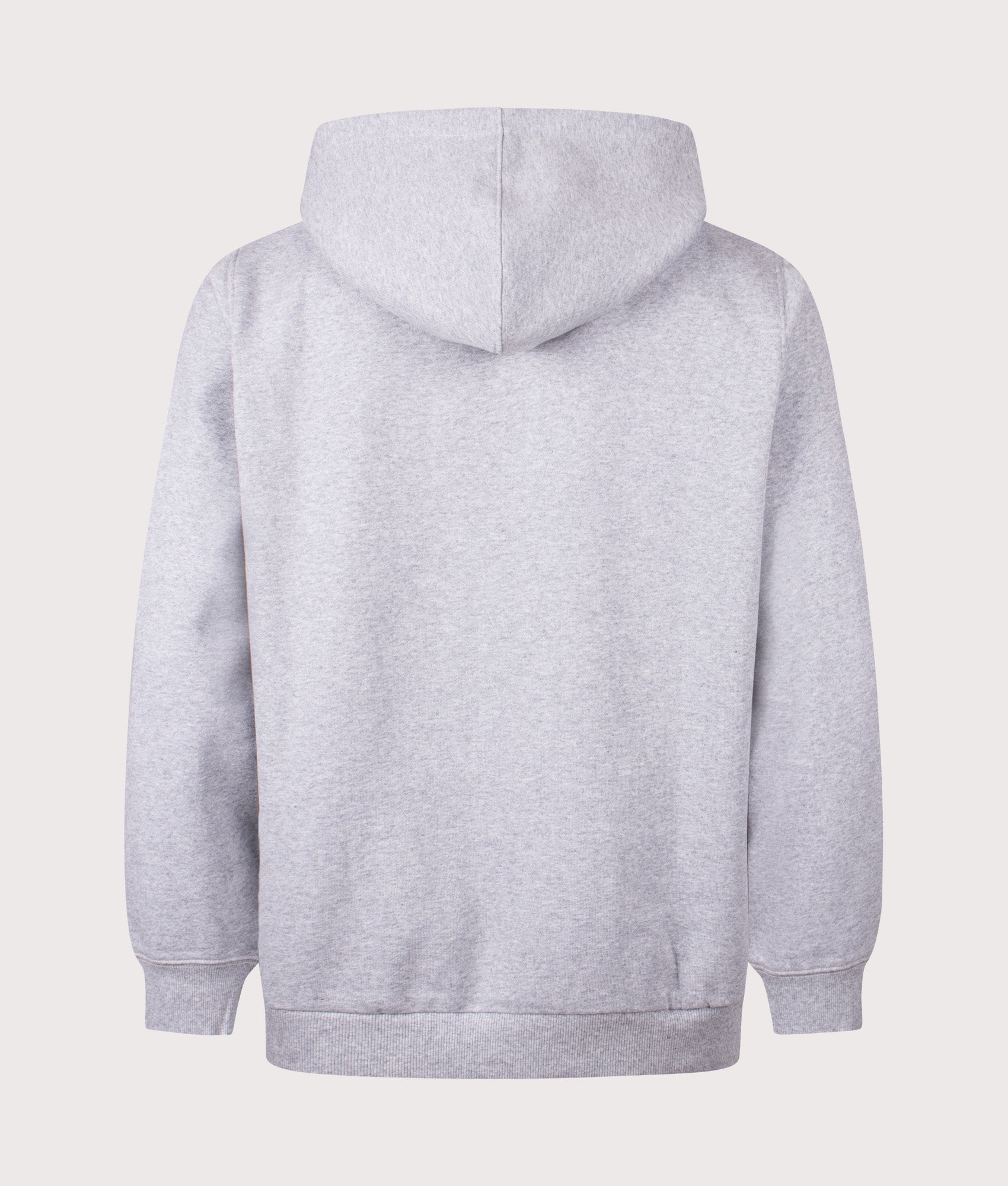 Gramicci One Point hoodie in Heather Grey at EQVVS Menswear. Back shot.