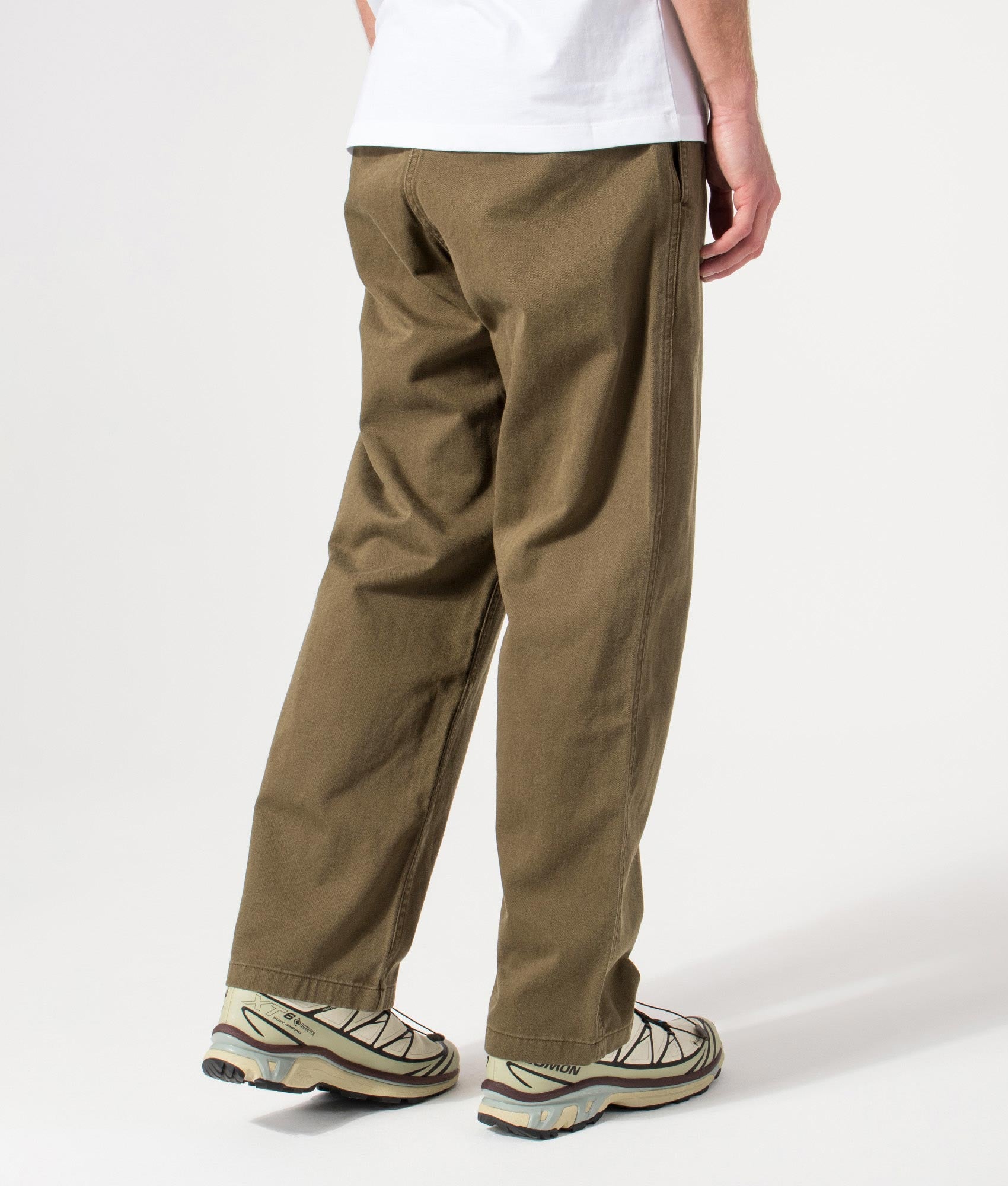 Straight Fit Gramicci Pants in Bark Pigment by Gramicci. Shot by EQVVS. Back Shot.