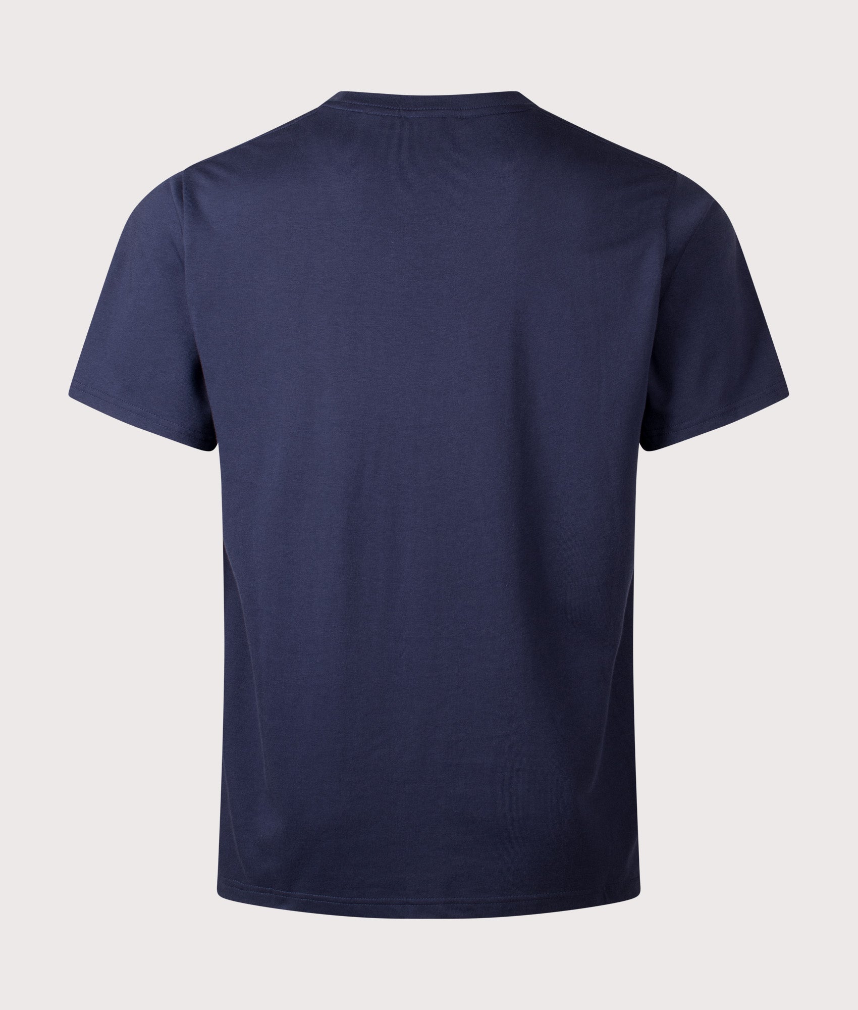 Gramicci One Point Logo T-Shirt in Navy at EQVVS Menswear. Back shot.