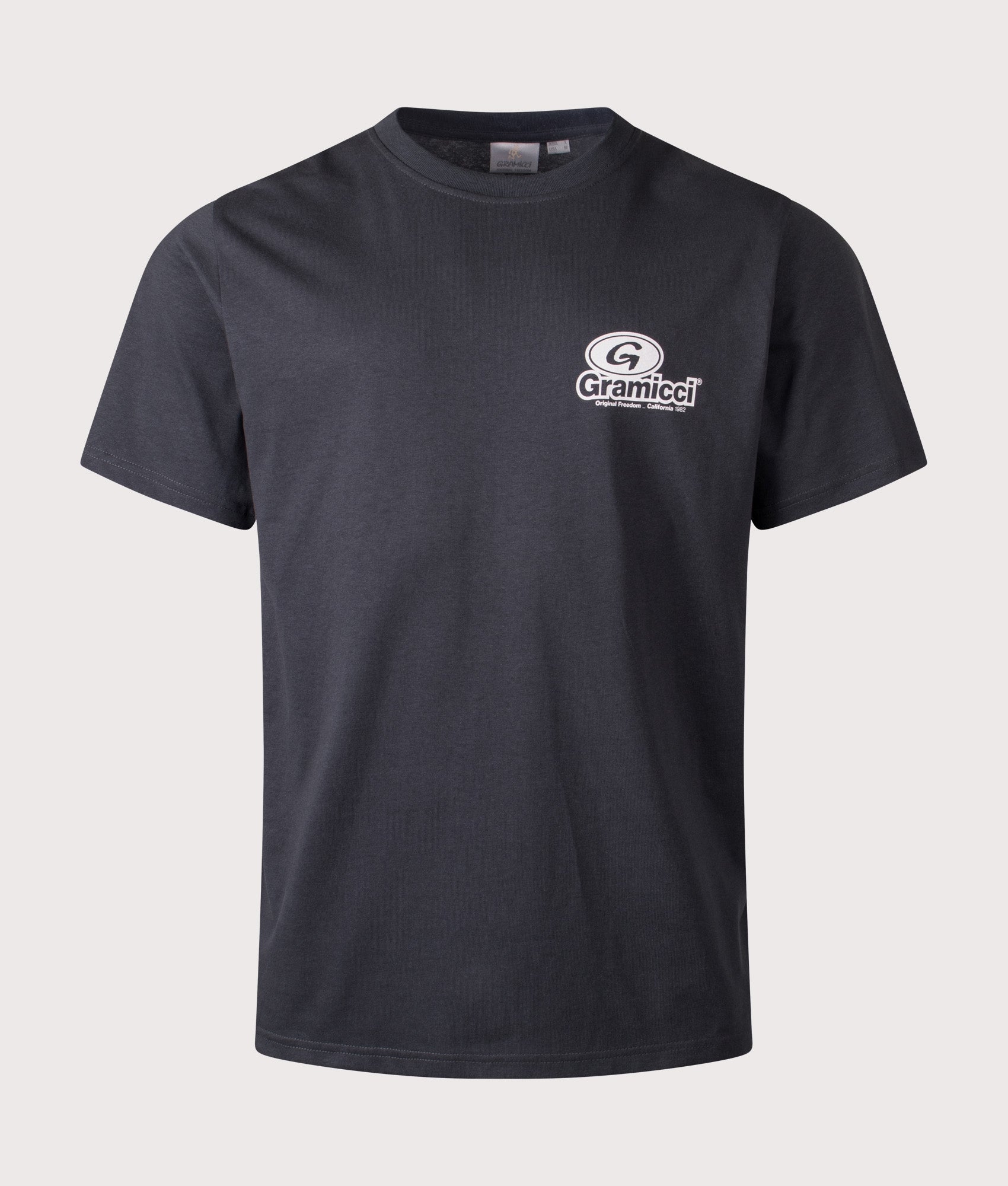 Gramicci 82 T-Shirt in Vintage Black at EQVVS Menswear. Front shot.