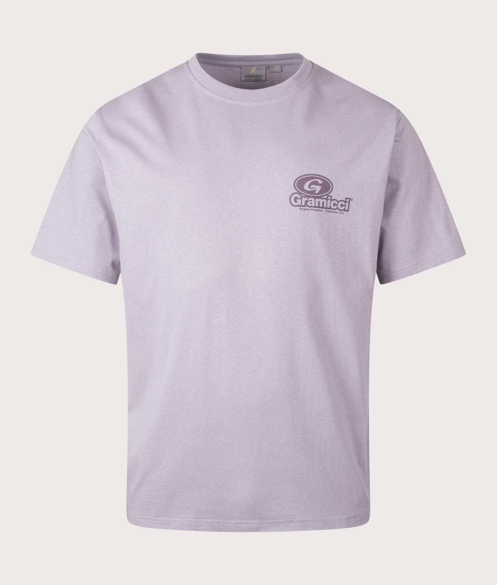 Gramicci 82 T-Shirt in Lavender at EQVVS Menswear. Front shot.