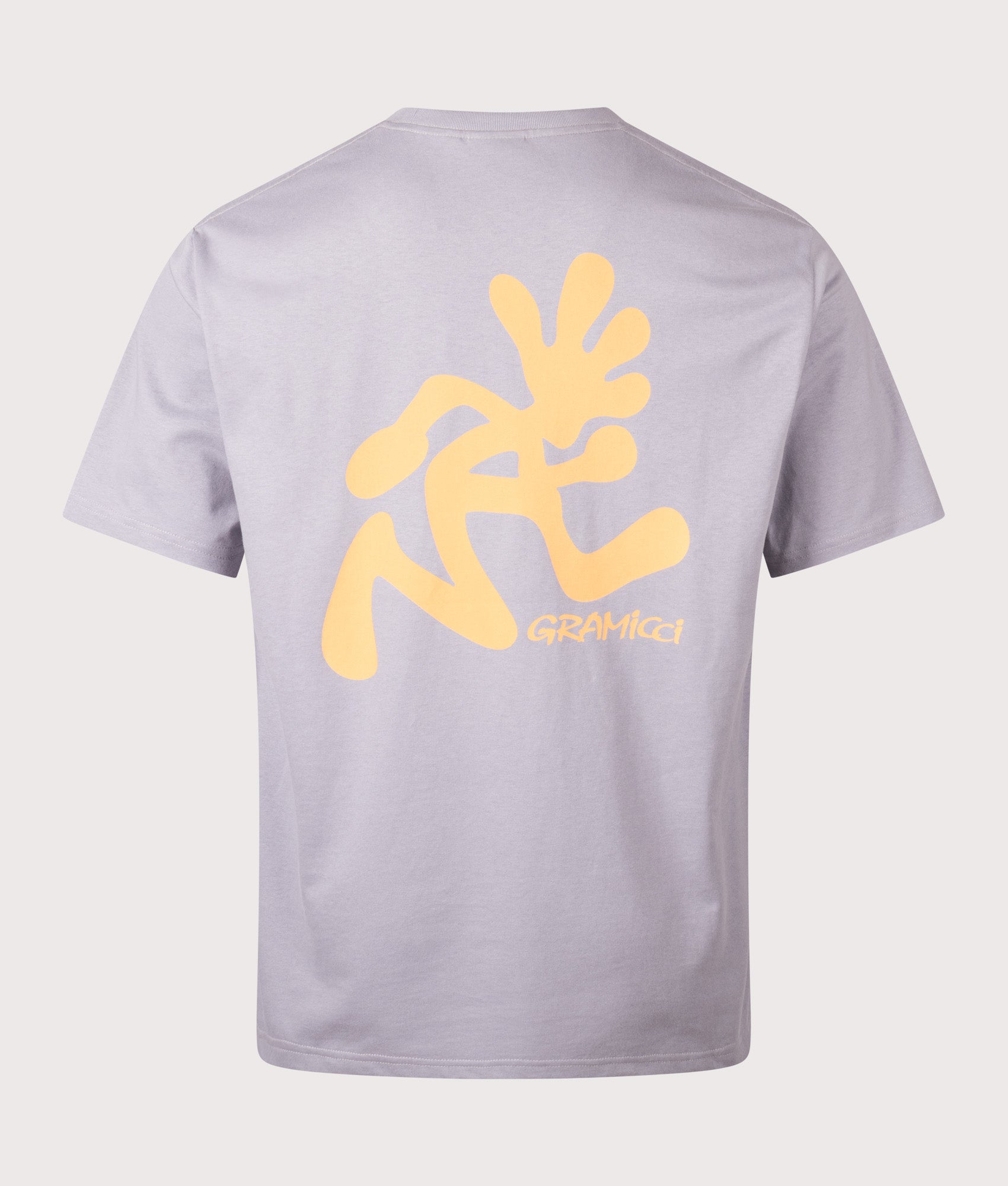 Gramicci Running Man T-Shirt in Lavender at EQVVS Menswear. Back shot.