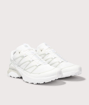 XT-PATHWAY 2 Sneakers by Salomon in White. Shot by EQVVS. Front detail shot.