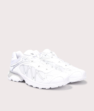 XT-Whisper Sneakers in White/Lunar Rock/FTW Silver | SALOMON | EQVVS | Front angle shot 