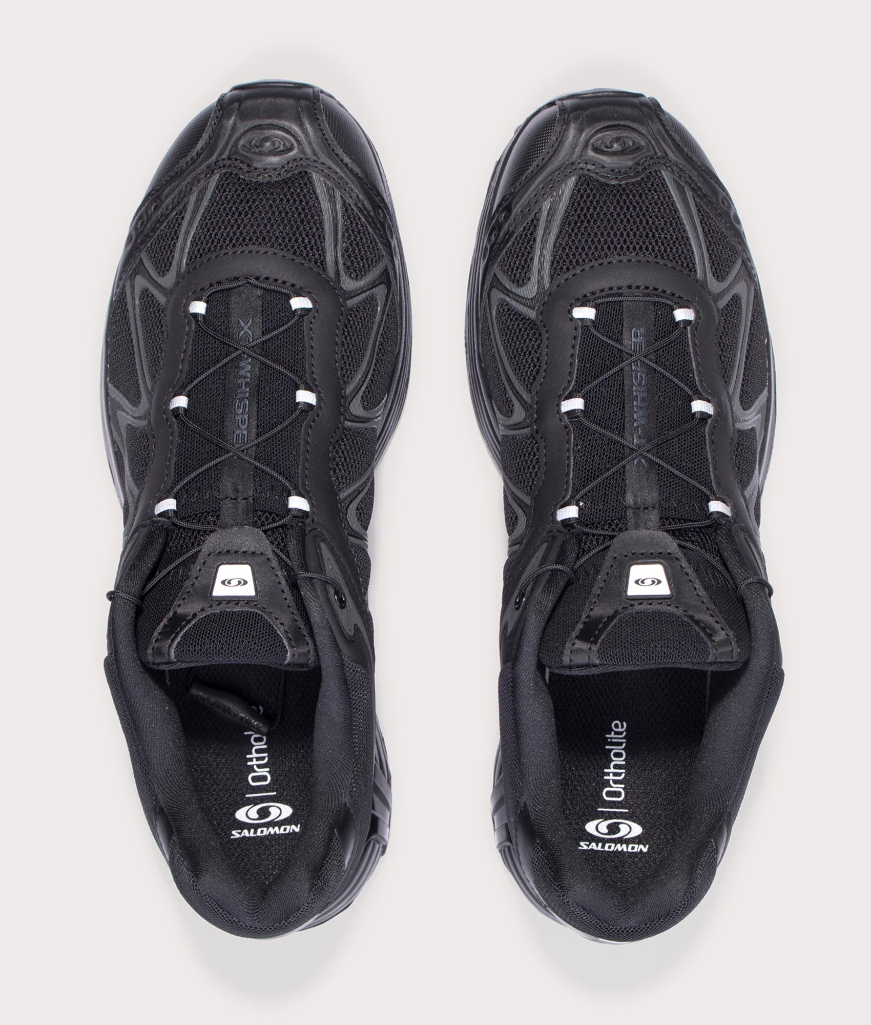 XT-Whisper Sneakers in Black/Black/Asphalt | SALOMON | EQVVS |  Top shot 