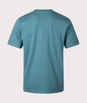 Columbia Explorers Canyon T-Shirt in Cloudburst Blue with Welcome Visitors Graphics, 100% Cotton Back Shot EQVVS