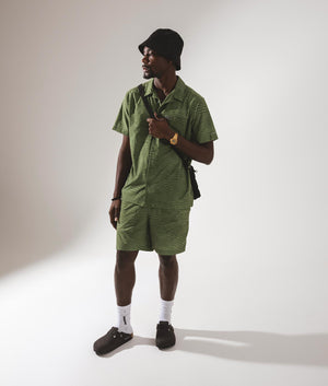 Black Mesa Lightweight Shorts in Canteen  Variegated by Columbia. EQVVS Campaign shot.
